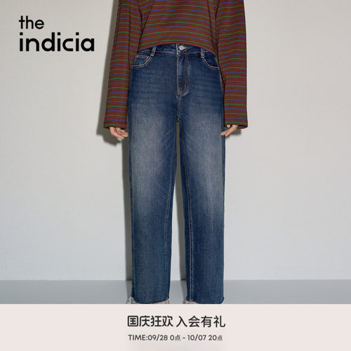 the indicia标记2026秋新款复古高腰直筒牛仔裤九分裤 L2C6NK199Y