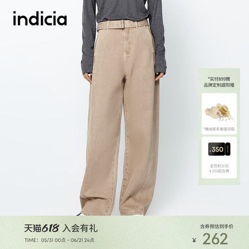 indicia标记商场同款春秋新款美式复古工装牛仔裤显瘦F2A5NK063F