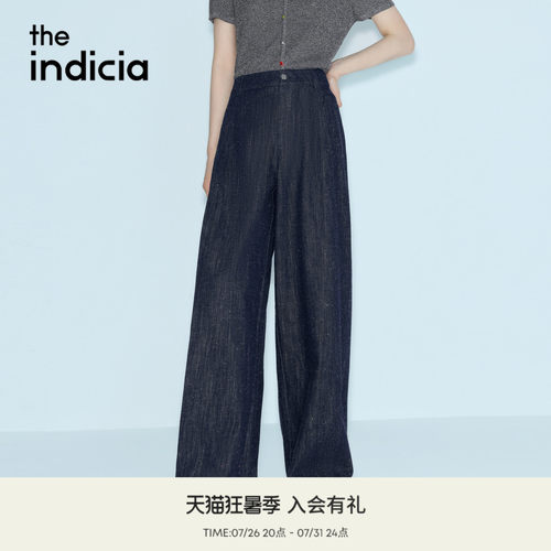 indicia标记2026夏新款松弛复古风长裤彩点肌理牛仔裤 L2B6NK127C