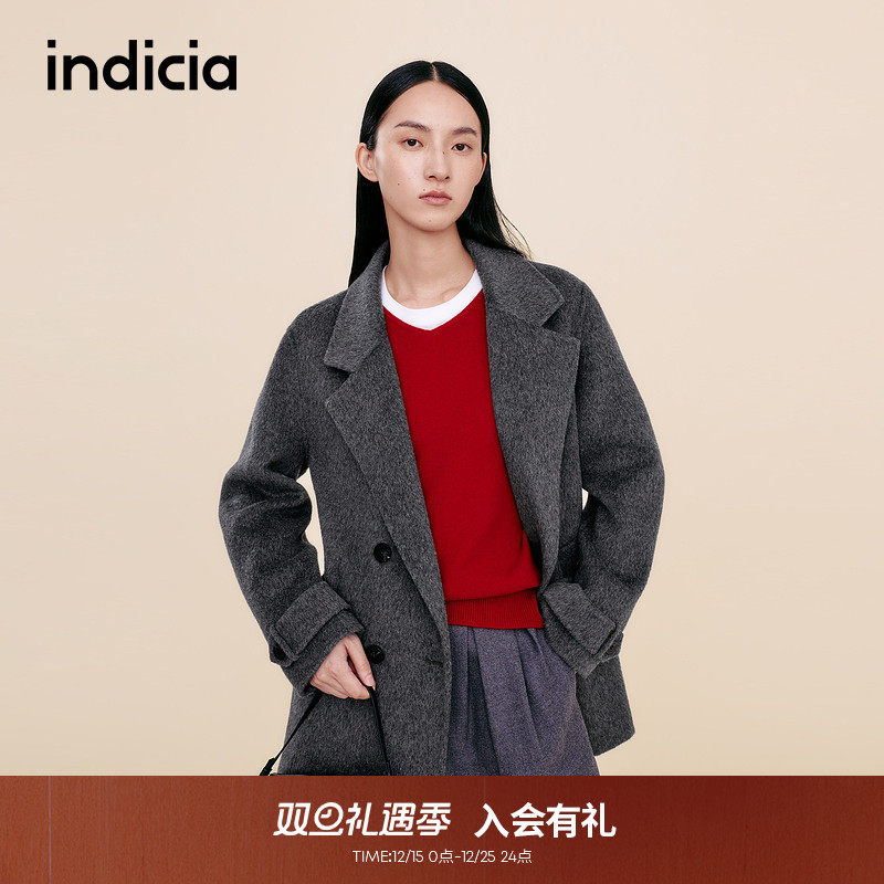 indicia标记25冬新款休闲小个子韩系通勤西装呢子大衣L2D5DY274