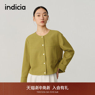 外套上衣女 小个子短款 5C308WT384 秋款 indicia标记商场同款