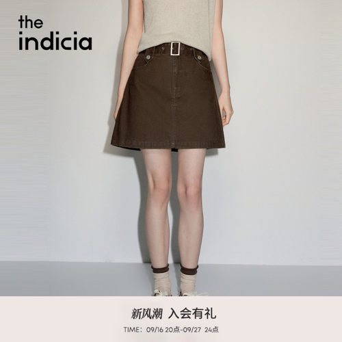 the indicia标记2026秋新款复古深咖氛围感半身裙A字裙L2C6QZ200Y