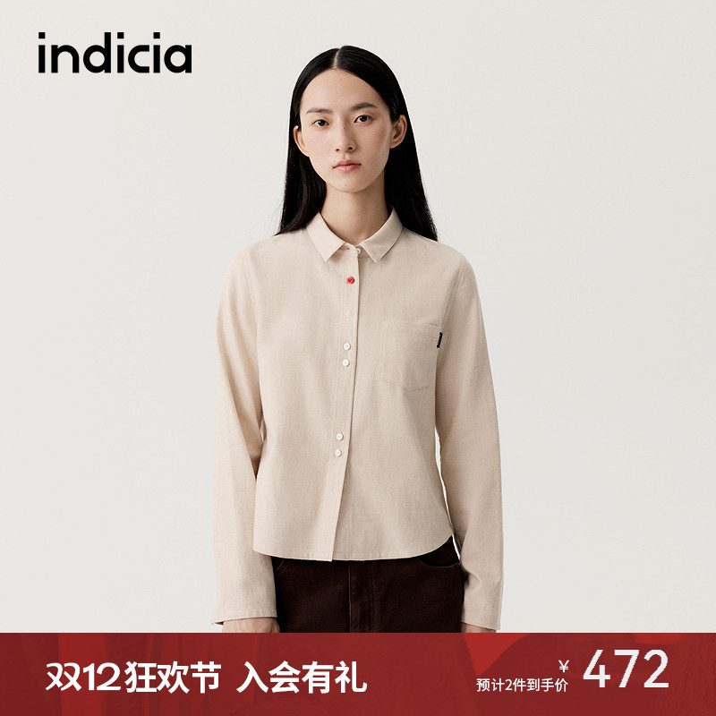 indicia标记2025冬季新款简约百搭温柔风衬衫层次感穿搭L2D5CS299