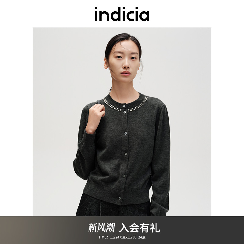 indicia标记法式优雅针织外套