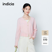显瘦开衫 indicia标记2026春新款 甜美温柔风撞色门襟短款 L2A6KS011