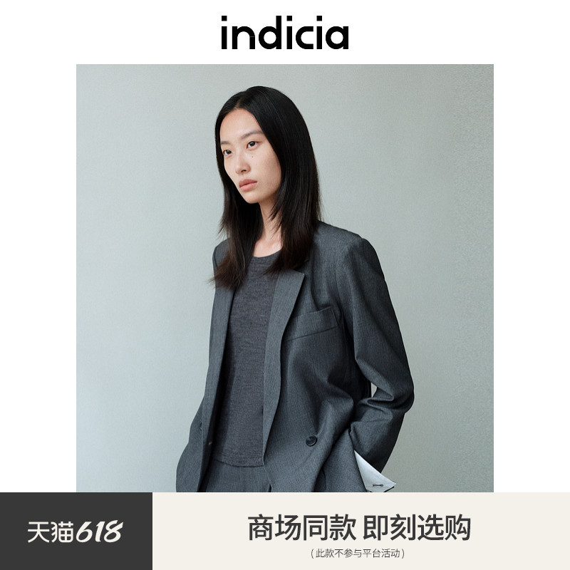indicia标记商场同款25春新款简约气质款腰带西装外套 F2A5XZ037C