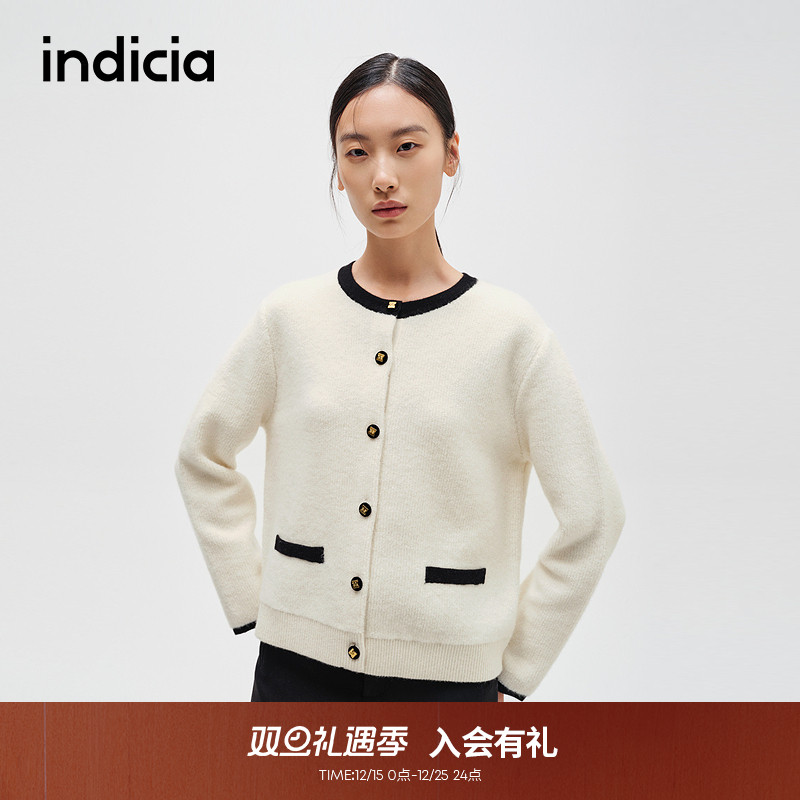 indicia标记温柔小香风针织开衫