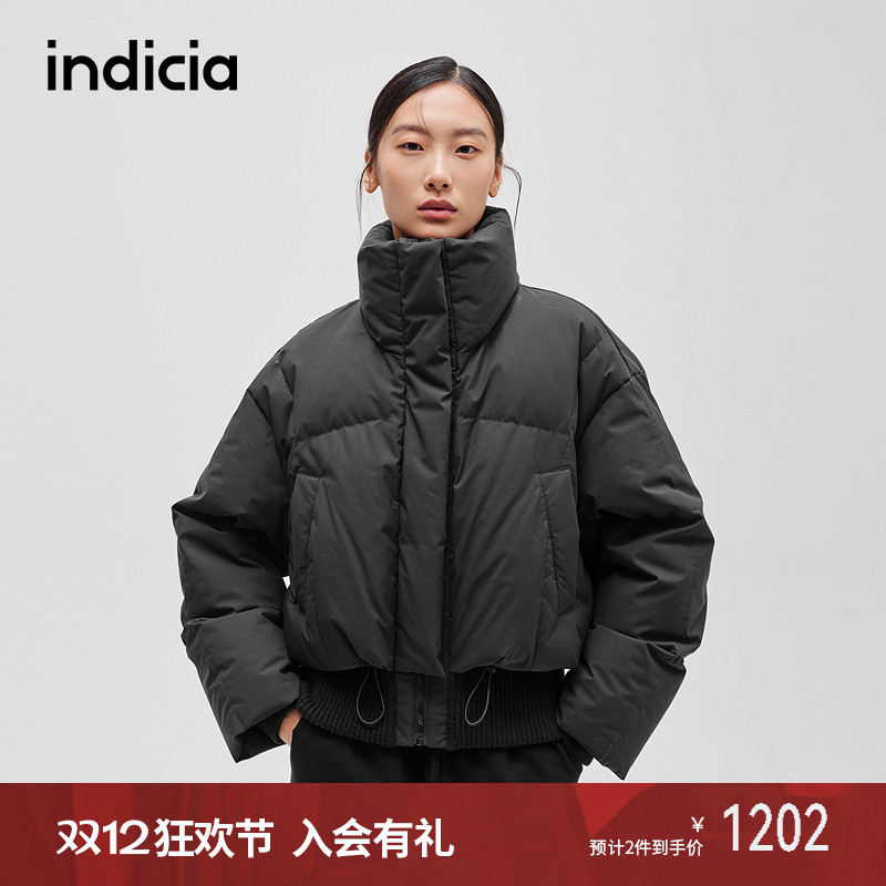 indicia标记商场同款冬季新款立领设计短款个性羽绒服F2D4YR685F