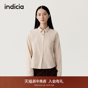层次感穿搭L2D5CS299 简约百搭温柔风衬衫 indicia标记2025冬季 新款