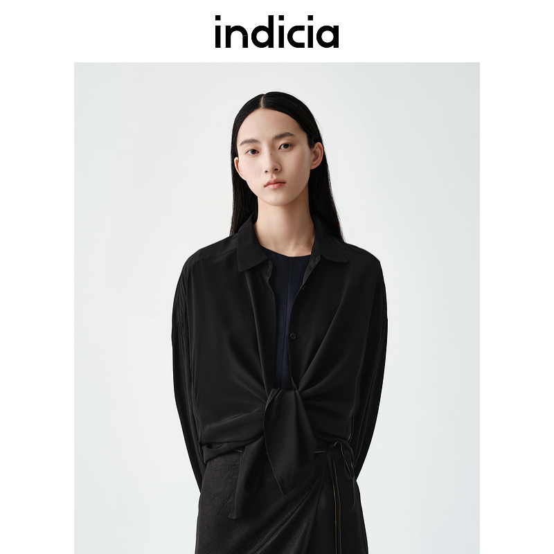 【100%桑蚕丝】indicia标记商场同款夏季静奢气质衬衫 F2B5CS195N图片