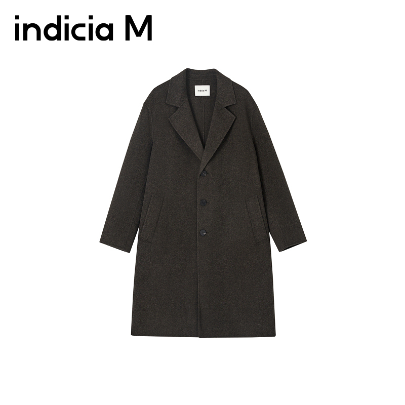 indiciaM标记男装商场同款2025冬新款简约时尚毛呢大衣M2D5DY187B