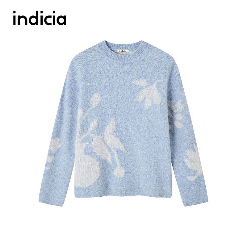 indicia标记商场同款慵懒风设计感宽松套头针织毛衫F2D4MS741C