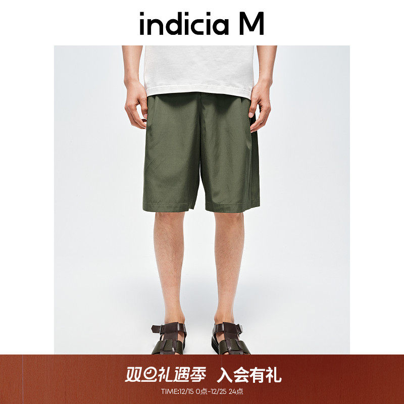 indiciaM标记男装冰丝短裤男夏季新款宽松直筒工装裤M6B412DK144