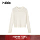 indicia标记商场同款 简约白色圆领针织打底衫 氛围感F2D4MS764C