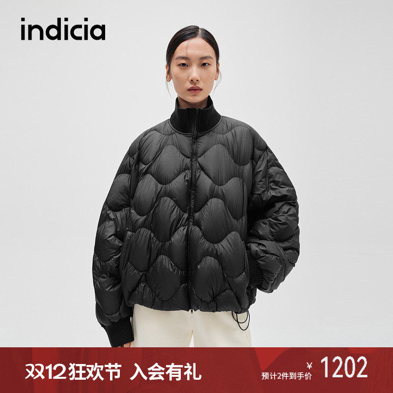 indicia标记菱格羽绒服