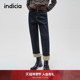 冬季 新款 直筒显瘦撞色裤 indicia标记商场同款 脚牛仔裤 F2D4NK755C