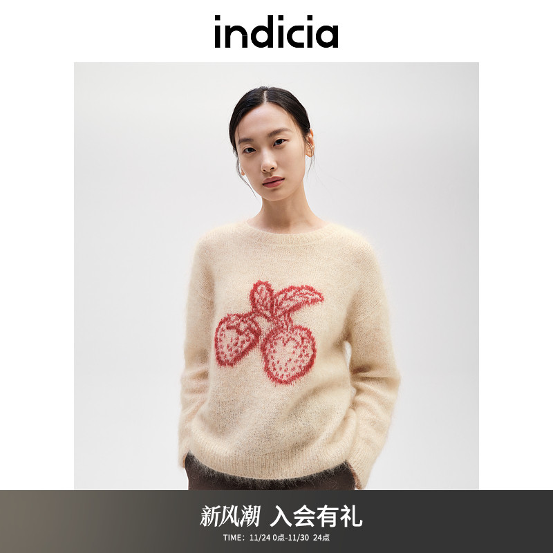 indicia标记舒适马海毛毛衫