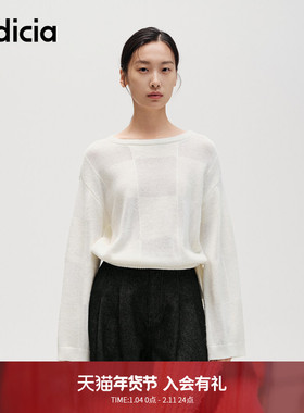 indicia标记商场同款秋季简约百搭棋盘格套头针织衫 F2C4ZZ455F