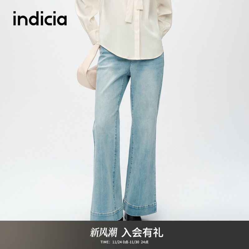 标记直筒裤indicia长裤简约阔腿