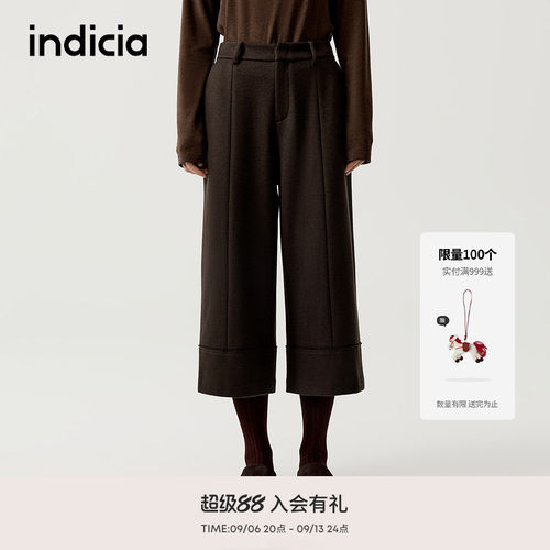 indicia标记商场同款2025冬新款复古时髦七分裤休闲裤 F2D5KZ565N