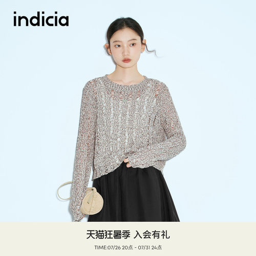 indicia标记镂空慵懒感针织衫