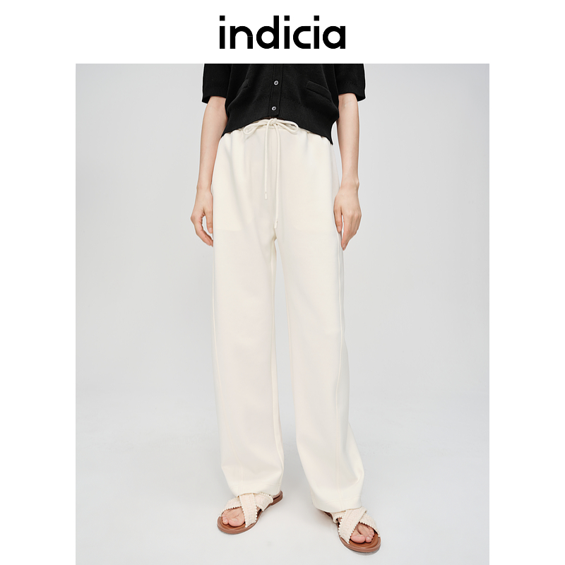 indicia标记简约显瘦直筒休闲裤