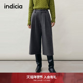 大气高级感时髦高腰阔腿七分裤 indicia标记2025冬季 新款 L2D5KZ283