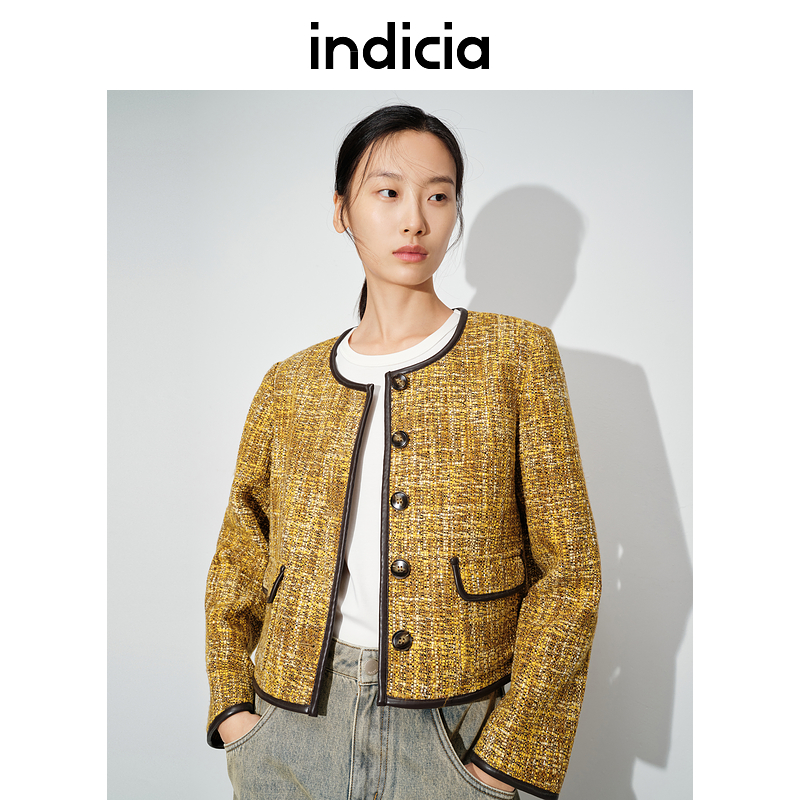 indicia标记法式小香风短款外套