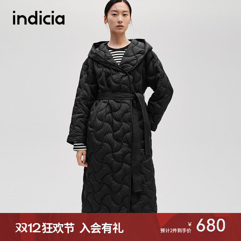 indicia标记连帽百搭羽绒服