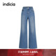 简约百搭复古阔腿显瘦牛仔裤 indicia标记25春季 新款 F2A5NK016F