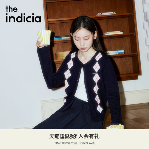 indicia标记纯绵羊毛开衫