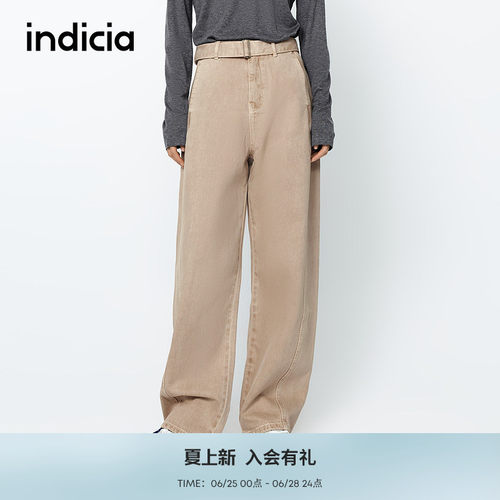 indicia标记商场同款春秋新款美式复古工装牛仔裤显瘦F2A5NK063F