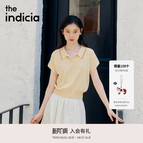 indicia标记2026夏新款法式学院风松弛感收腰显瘦针织衫L2B6ZZ071