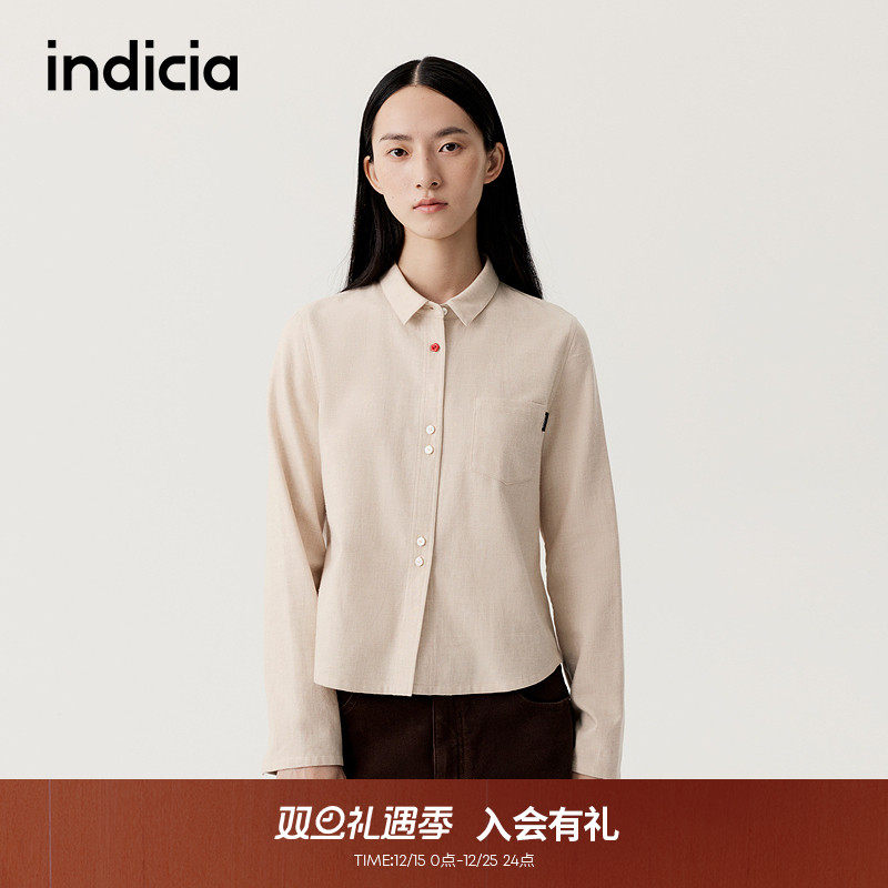 indicia标记2025冬季新款简约百搭温柔风衬衫层次感穿搭L2D5CS299