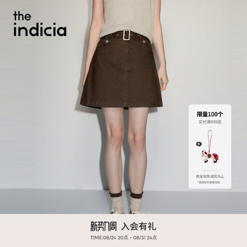 the indicia标记2026秋新款复古深咖氛围感半身裙A字裙L2C6QZ200Y