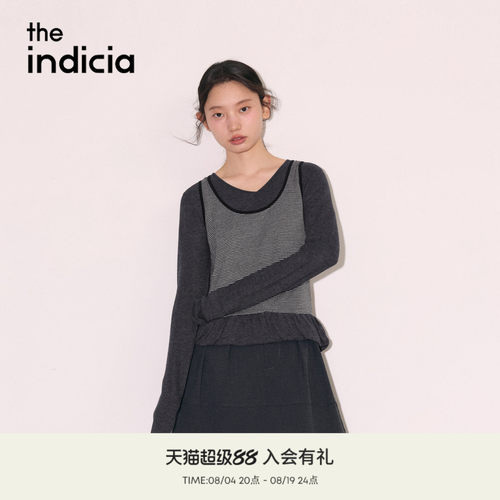 the indicia标记2026秋新款设计感花苞下摆舒适针织衫 L2C6ZZ252Y