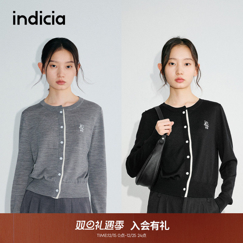 25年秋新款针织开衫外套indicia
