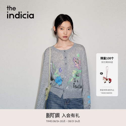 the indicia标记2026秋新款原创手绘花卉提花设计开衫 L2C6KS220Y
