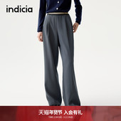 indicia标记2025秋新款 老钱风慵懒松弛感顺滑轻盈休闲裤 L2C5KZ172