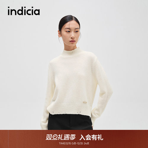 indicia标记镂空百搭针织衫