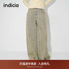 【 博主同款】indicia标记冬新款水洗感百搭阔腿牛仔裤L2D4NK174