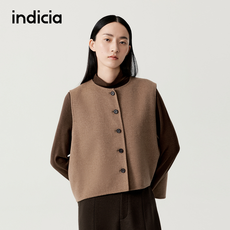 indicia标记商场同款2025冬新款设计感层次感叠穿马甲 F2D5MJ554N