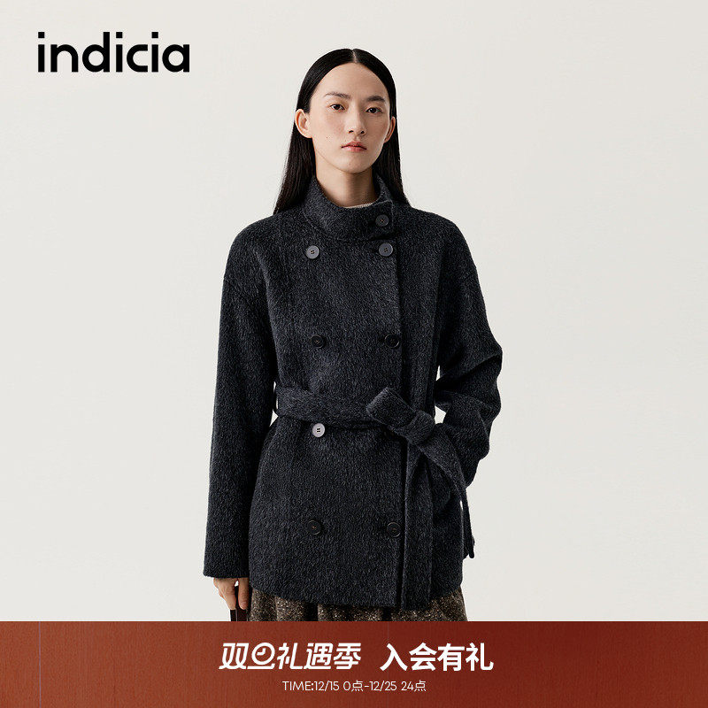 indicia标记25年新款山羊绒大衣