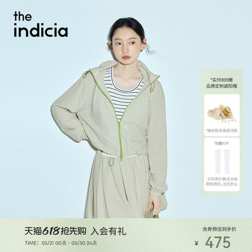 indicia标记2026夏新款凉感亲肤短款连帽廓形防晒衫半裙L2B6WT110