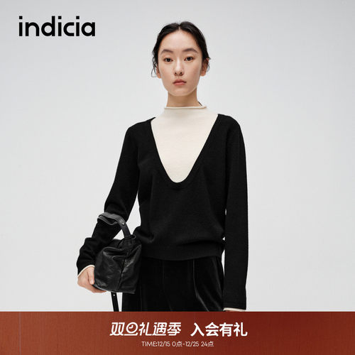 标记针织假两件indicia