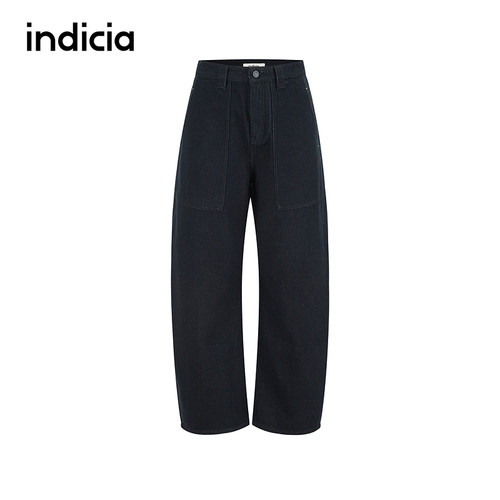indicia标记商场同款2025冬新款百搭潮流弯刀裤牛仔裤 F2D5NK452F