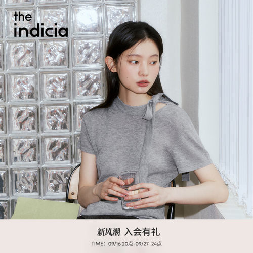 indicia标记2026夏季新款领口系带设计感甜美少女针织衫L2B6ZZ065