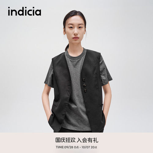 indicia标记简约气质百搭马夹