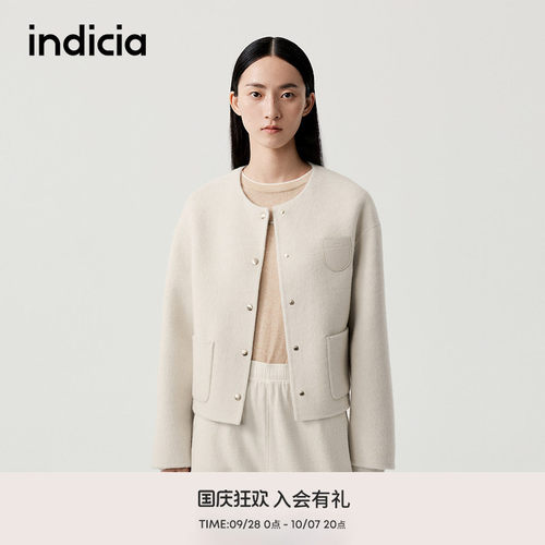 indicia标记羊绒羊毛大衣