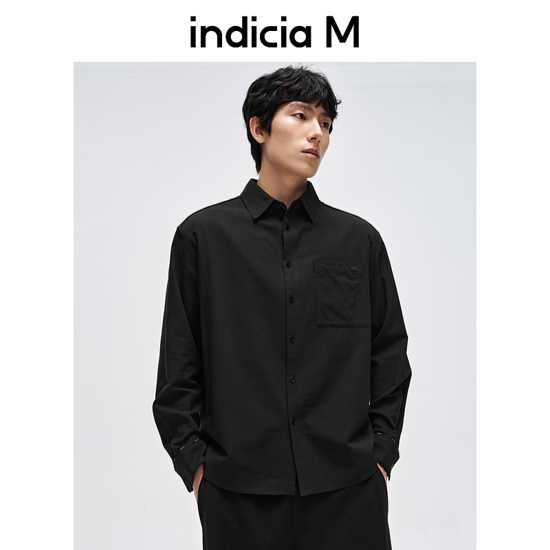 indiciaM标记男装25春新款简约休闲百搭长袖衬衫 M2A5CS007B